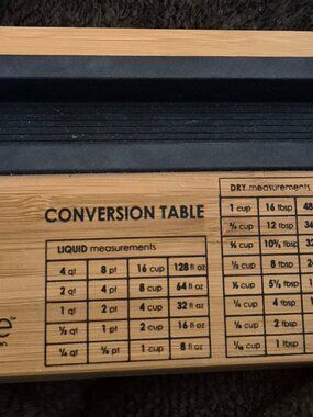 Core Kitchen Bamboo Recipe Holder Tablet Phone Cookbook Stand Conversion Chart